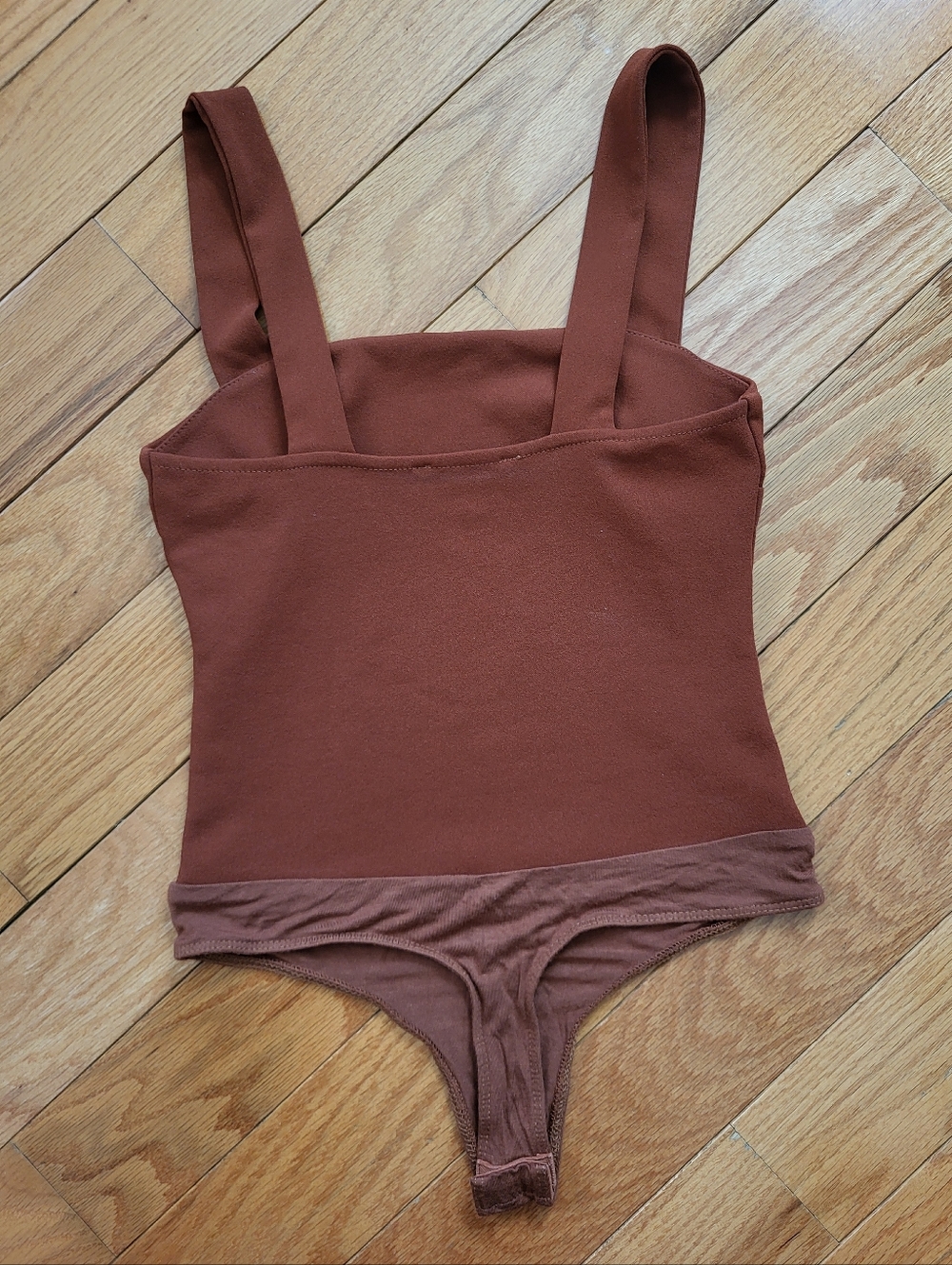 Lulus Symbolize Square Neck Bodysuit - Rust - Picture 4 of 6
